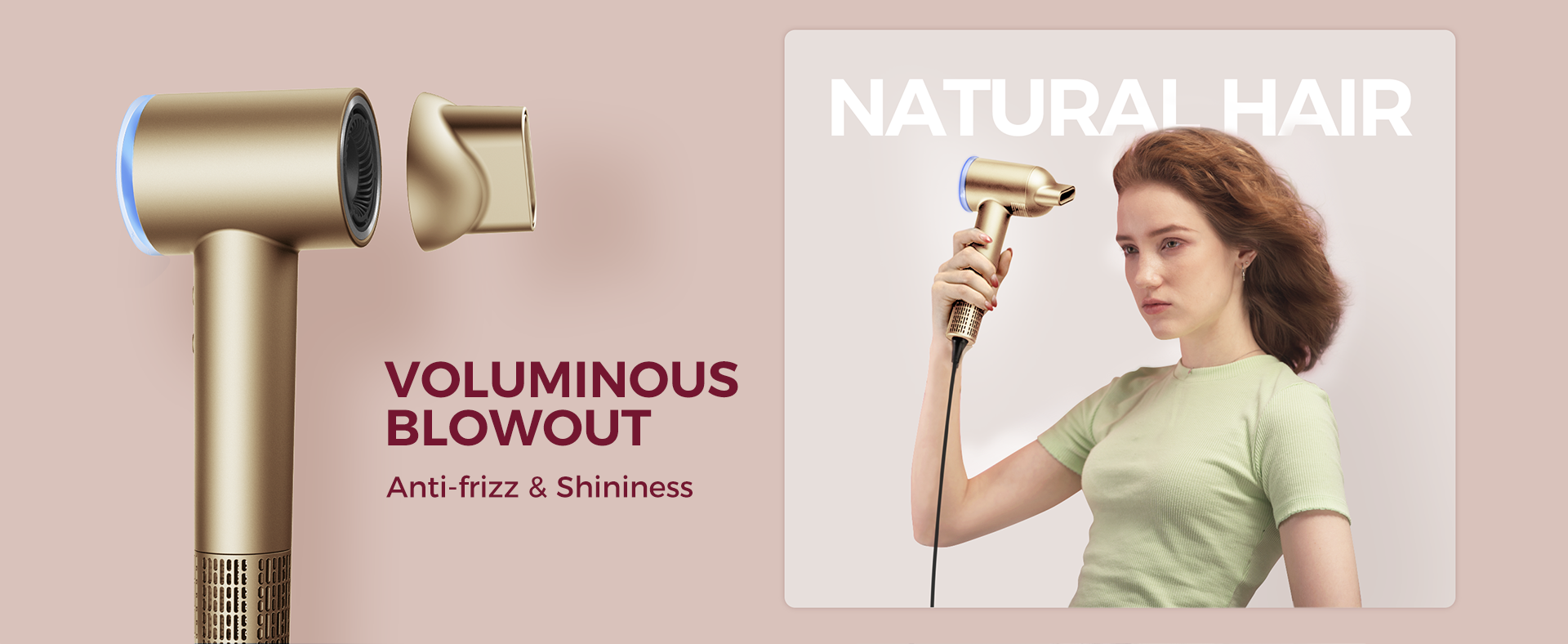 The goolioo high speed hair dryer feature columinous blowout,which is anti frizz & shininess